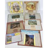 8 vintage 1950's, 60's and 80's Des P.T.T. Almanach calendars in varying conditions. Most with