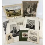 A collection of vintage prints and etchings to include classic and religious subjects. Largest