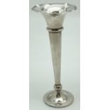 A vintage Dutch silver spill vase with tapered stem and scalloped rim. Stamped with sword mark and
