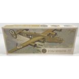 A vintage boxed Airfix B-24J Liberator 1/72 scale model construction kit. Unassembled but interior