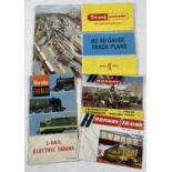 4 vintage Hornby model railway booklets. Triang Hornby HO/OO gauge track plans booklet with fold out