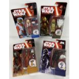 4 sealed & unopened 2015 Hasbro Disney Star Wars The Force Awakens 4" action figure blister packs.