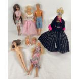 A small collection of Barbie dolls to include 1998 Holiday Special Barbie, Christie, Ken and skipper