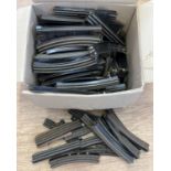 A box of vintage Twix Twin Railway track 420/1 in varying lengths.