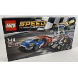 A sealed & unopened Lego Speed Racers boxed construction set #75881. With 2016 Ford GT & 1966 Ford