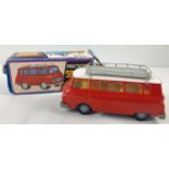 A boxed vintage Playmakers Friction powered model school bus #153. Made in GDR (German Democratic