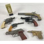 6 vintage metal toy guns to include Lone Star, Crescent Toys and Victory. Together with a boxed