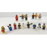 A collection of 15 Lego mini figure, some with accessories. To include Star Wars, Ninjago,