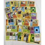 200 assorted modern pokemon trading cards.