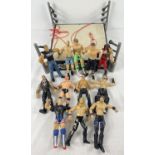 A part WWE/WWF Metal Vengance arena together with 12 wrestling action figures. To include Kane,