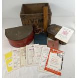 A collection of vintage misc items. To include a wooden Vim Cleanser & Polish advertising crate,