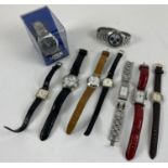 A collection of 9 modern style wristwatches. To include a men's Krug-Baumen, Seiko and Lorus quartz.