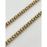 A 35 inch silver gilt popcorn style chain necklace with lobster claw clasp. Silver marks to chain