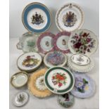 A collection of assorted vintage and antique ceramic plates. To include: Pair of Higgins & Seiter,
