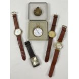 6 assorted vintage wristwatches and pocket watches, for spares or repair. To include a German