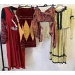 4 vintage items of theatre costume medieval/Renaissance style clothing. To include 2 piece dress and