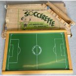 A vintage magnetic Soccerette game with original box by Soccerette Ltd, Newmarket, Suffolk. Complete