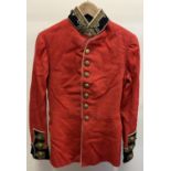 A vintage Royal Marines red tunic with bullion thread detail and brass buttons. Royal Marines