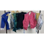 6 assorted theatre costume waistcoats and tunic tops to include metallic thread examples.