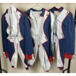 3 modern theatre costume French Revolution style military jackets.