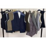 9 assorted men's vintage waistcoats in varying styles.