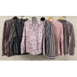 6 mens Ted Baker shirts in pinstripe and floral designs. 5 x size 3 and 1 x size 4.