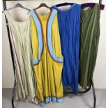 4 medieval style theatre costume long length tunic dresses.