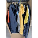 A wardrobe box containing 28 items of assorted men's clothing. To include: Reebok, BSN Sport,