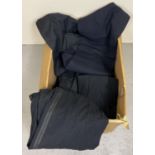 A box of assorted vintage & modern trousers, to include tuxedo trousers.