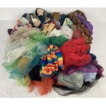 A quantity of assorted scarves in varying styles and colours.