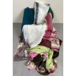 A box of assorted modern & vintage scarves in varying materials, patterns & sizes.