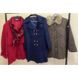 3 vintage and modern jackets. To include a blue fully lined 1960's jacket with gold buttons to front