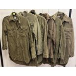 6 assorted British Army Khaki flannel shirts, some with pockets.