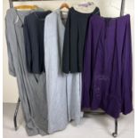 5 vintage theatre costume capes and tunics, in varying lengths and colours.