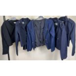 5 assorted military & naval style short coats, in blue and black.