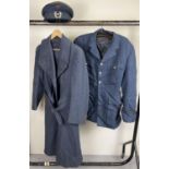 2 vintage RAF coats together with a modern military peaked cap.
