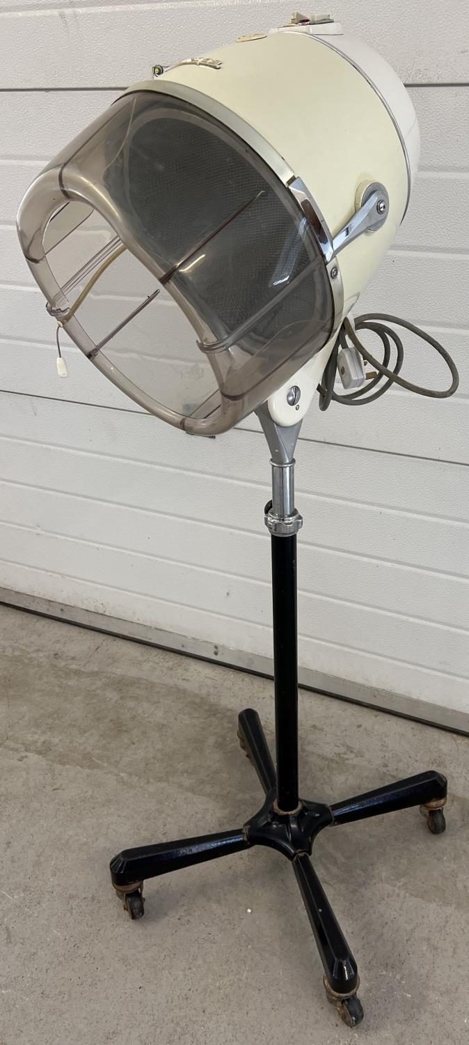 A vintage 1960's floor standing adjustable height Europa hairdryer by Eugene. On wheeled feet. - Image 4 of 4