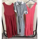 3 ladies dresses to include vintage polka dot pinafore dress.