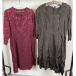 2 vintage 1960's dresses, to include a red & black dress by Philip Kunick.