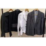 4 modern design women's jackets in shades of white and black. To include a black wool jacket with