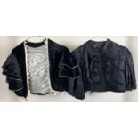 2 vintage 1940's black fabric evening bolero style jackets with frilled angel sleeves. To include