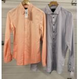 2 designer label shirts, both BNWT. An orange Ralph Lauren custom fit shirt (size S) together with a