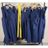 9 theatre costume adult sized blue school uniform pinafore dresses.