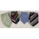 4 Giorgio Armani men's silk ties in varying colours & patterns.