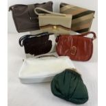 7 assorted vintage handbags. To include 'Interwainer' suede lined pony skin kelly bag, 'Renata'