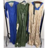 3 theatre costume medieval style tunic dresses, in varying colours.