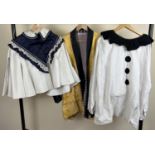 2 vintage theatre costume jackets together with a Pierrot clown costume.