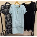 3 vintage dresses, to include a black lace shift style dress by New Fast, size 12.