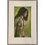 Krys Leach, local artist - nude oil on canvas board, on a white mount, entitled "Neck Charm". Signed