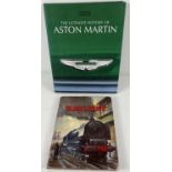 The Ultimate history of Aston Martin, large hardback book, together with vintage book The Railway